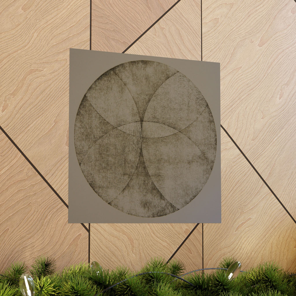 Abstract Earth Tone Circle Art Poster — Minimalist Geometric Wall Print