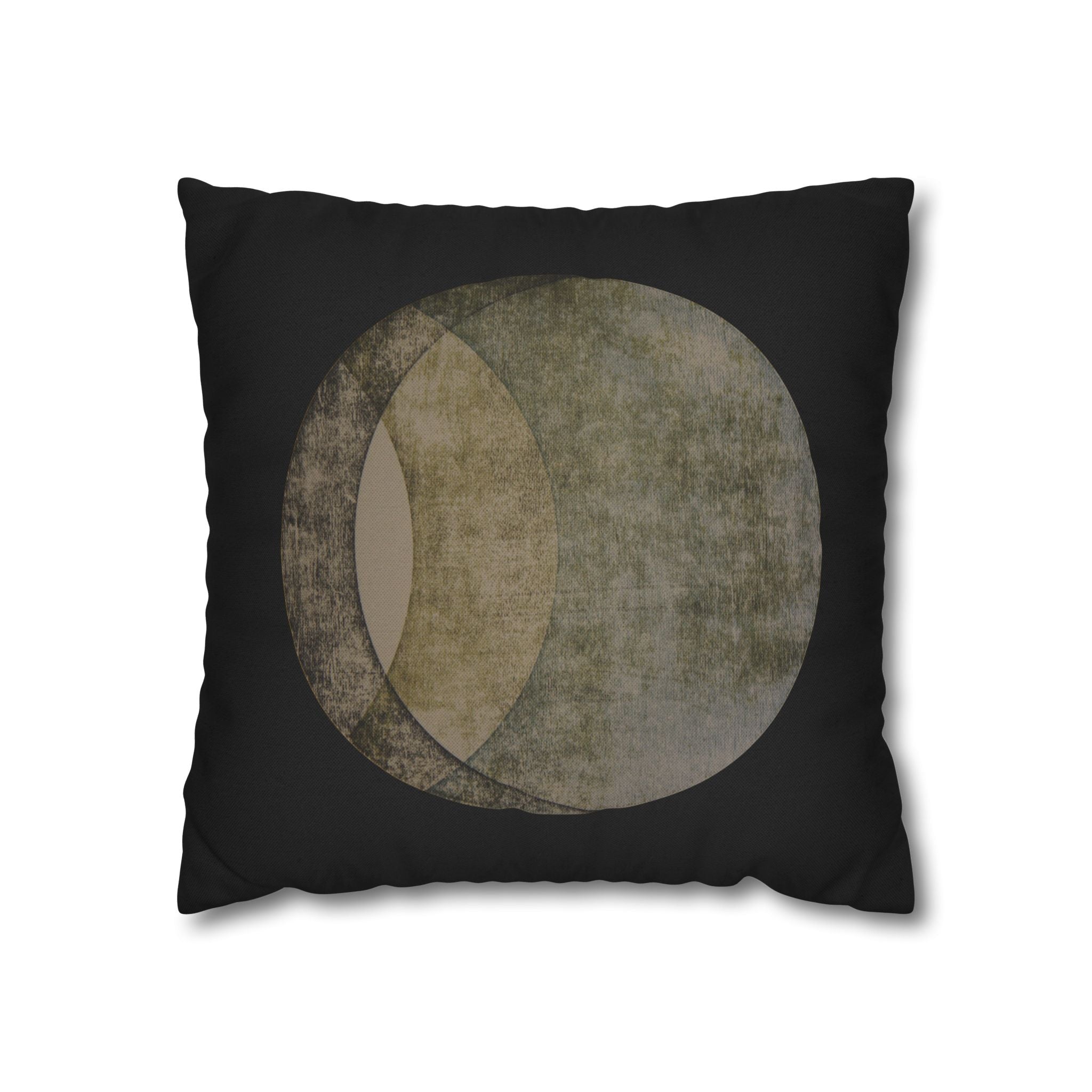 Abstract Moon Phase Pillowcase — Vintage Lunar Circle Decorative Pillow