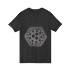 Hex Moon Graphic Tee Design Hex03 — Distressed Space Cheese Vintage Astronomy V-Neck T-Shirt