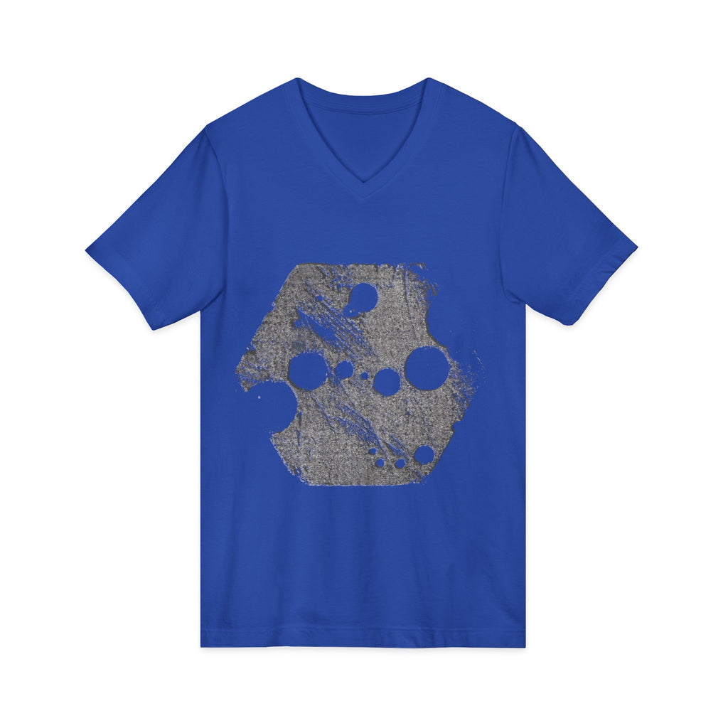 Hex Moon Graphic Tee Design Hex10 — Distressed Space Cheese Vintage Astronomy V-Neck T-Shirt