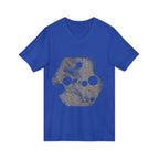 Hex Moon Graphic Tee Design Hex10 — Distressed Space Cheese Vintage Astronomy V-Neck T-Shirt