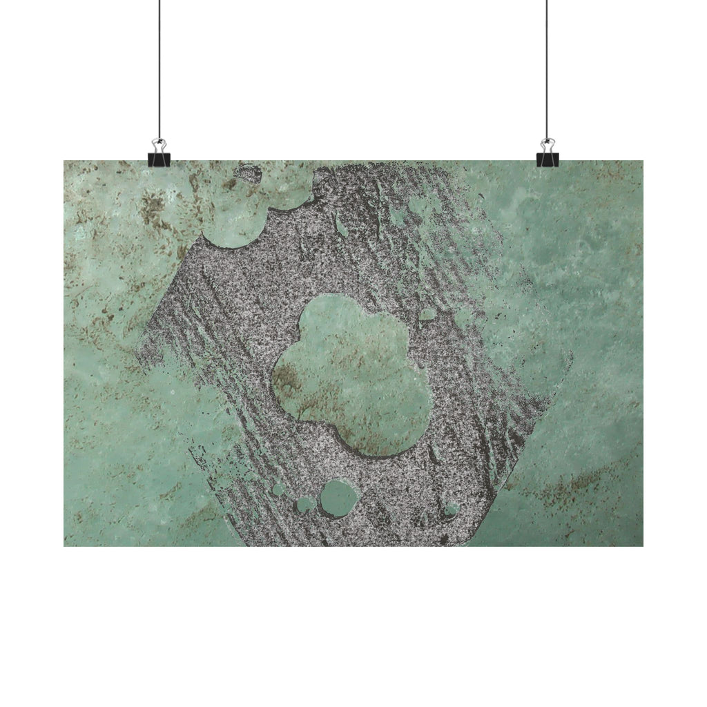 Abstract Green Patina Texture Poster | Matte Horizontal Poster