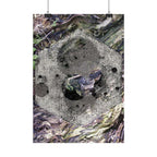 Abstracte poster met houtnerfmotief — 'Boomknoopbaan' verticale kunstprint 