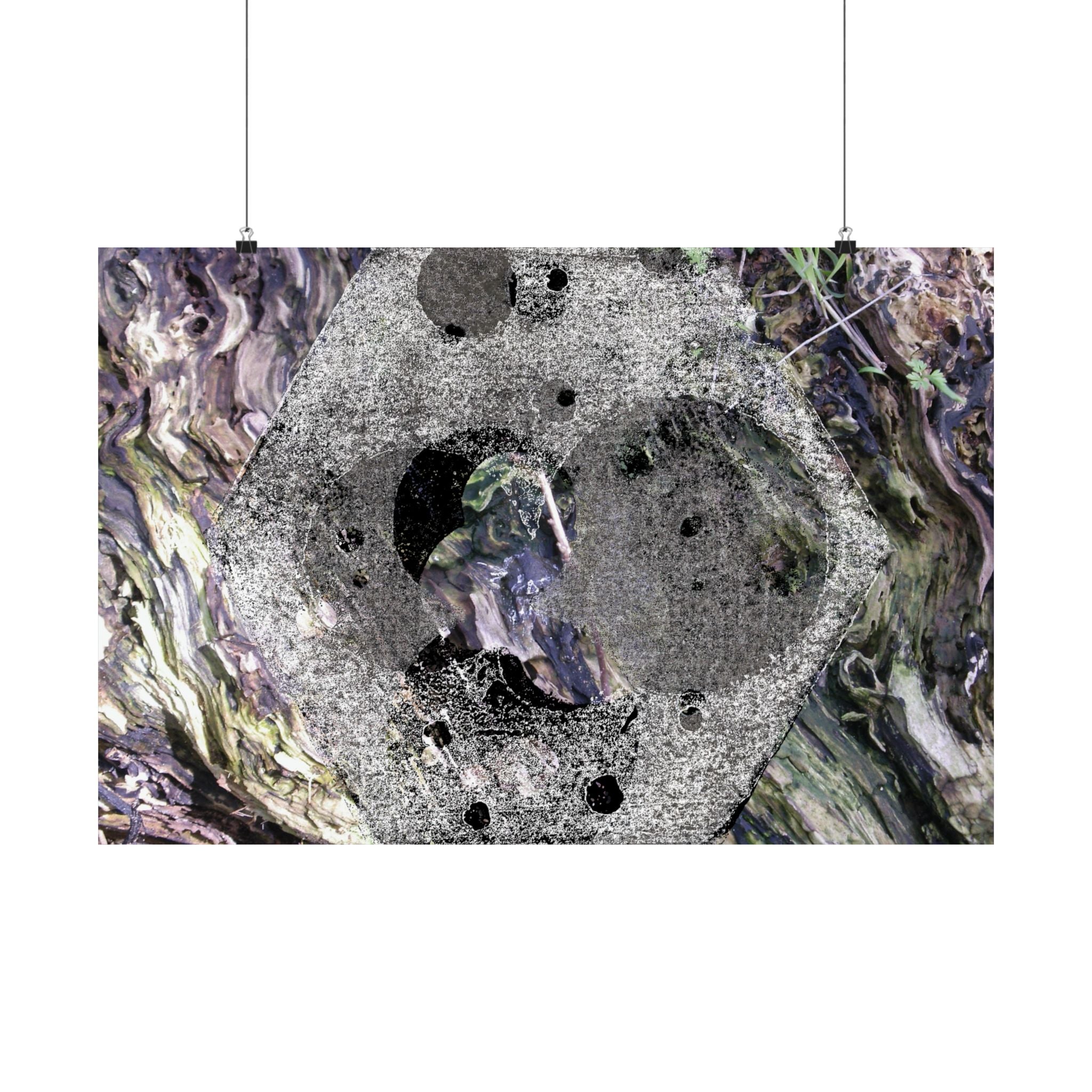 Abstract Cosmic Marble Matte Horizontal Poster — Surreal Lunar Texture Wall Art