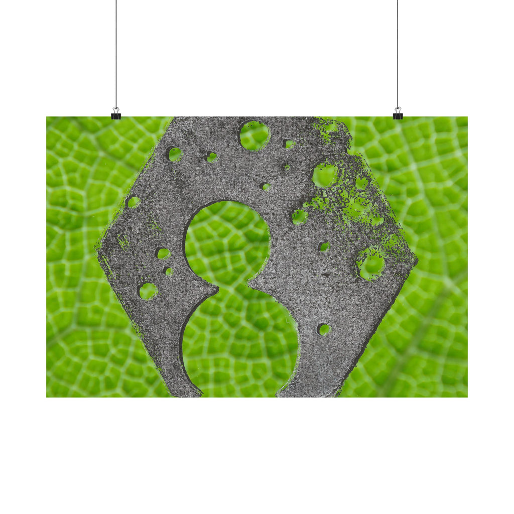 Bladstructuur nummer 8 poster, mat, horizontaal, groene botanische muurdecoratie 