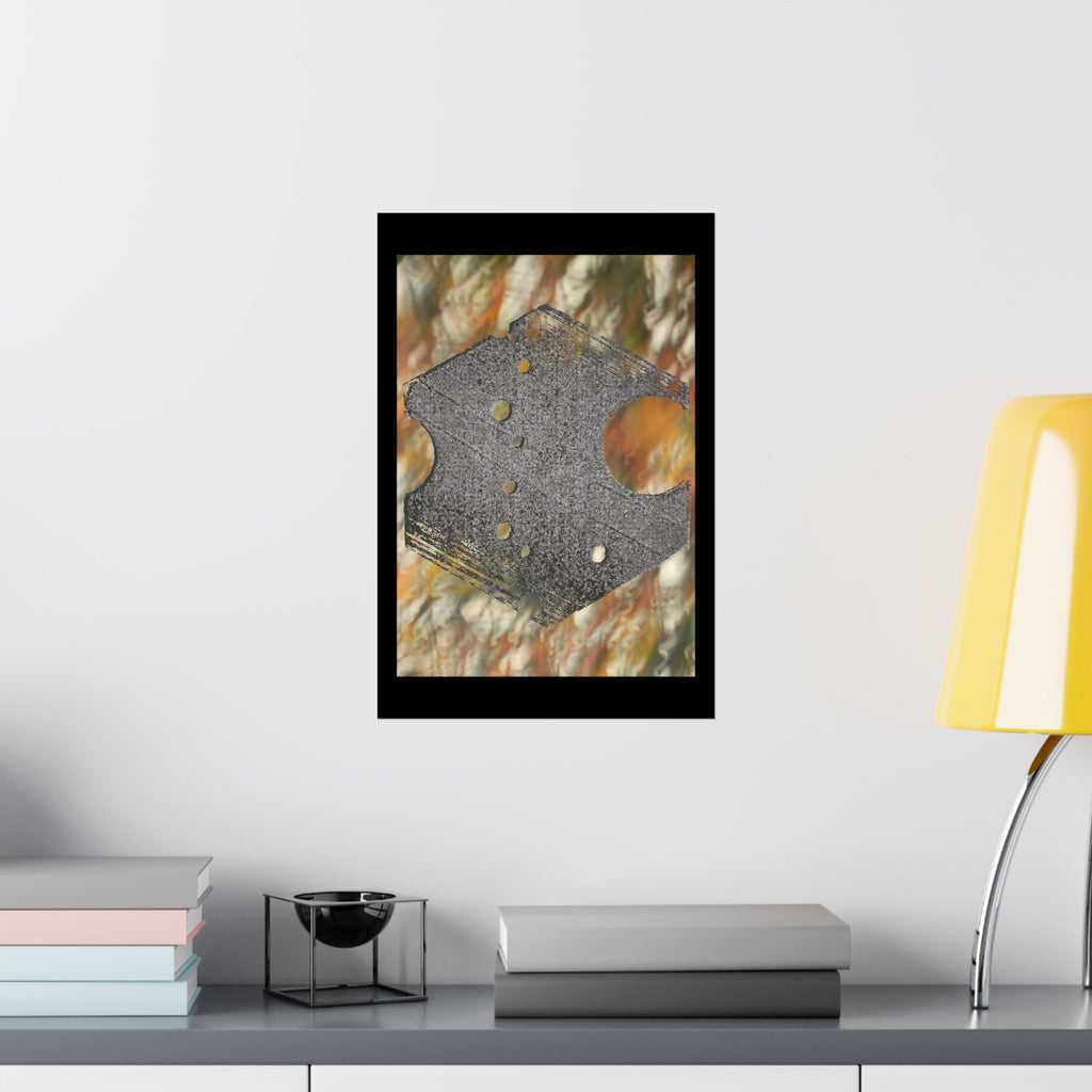 Abstract Geometric Hexagon Art Matte Vertical Poster | Textured Earth Tones