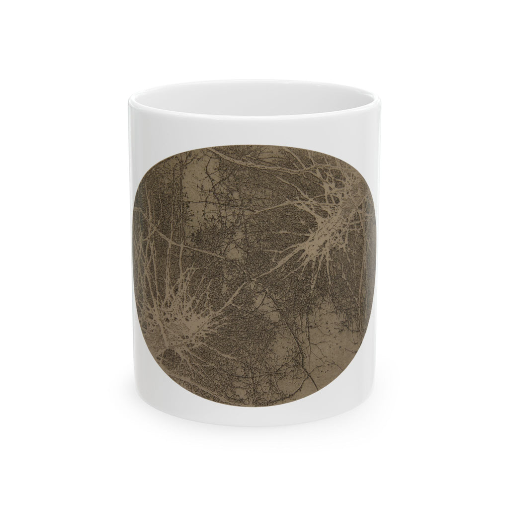 Abstracte keramische mok in aardetinten — Rustieke bruine organische textuur - nr. 34 