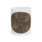 Abstracte keramische mok in aardetinten — Rustieke bruine organische textuur - nr. 34 