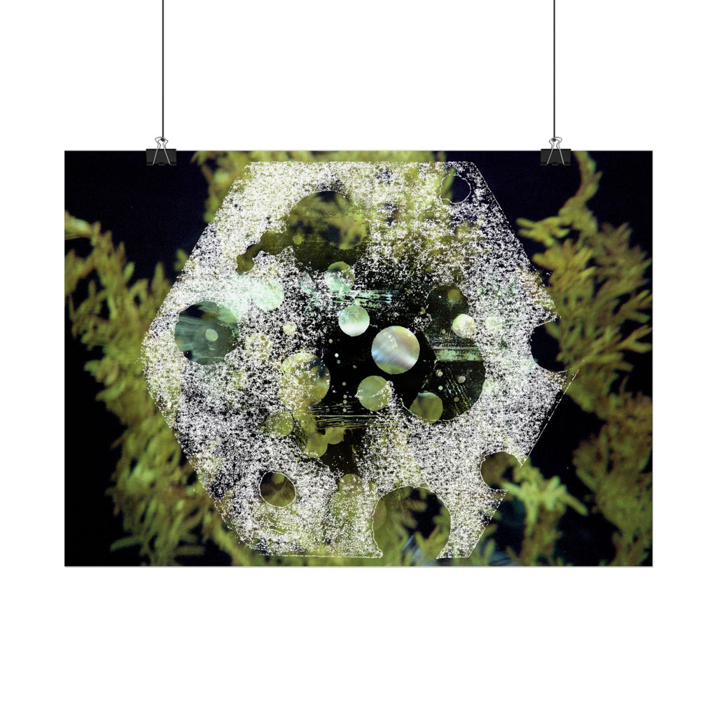 Abstract Green Bubble Matte Poster — Botanical Surreal Horizontal Wall Art