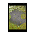 Abstract Geometric Hexagon Poster Matte Vertical | Green Leaf Texture