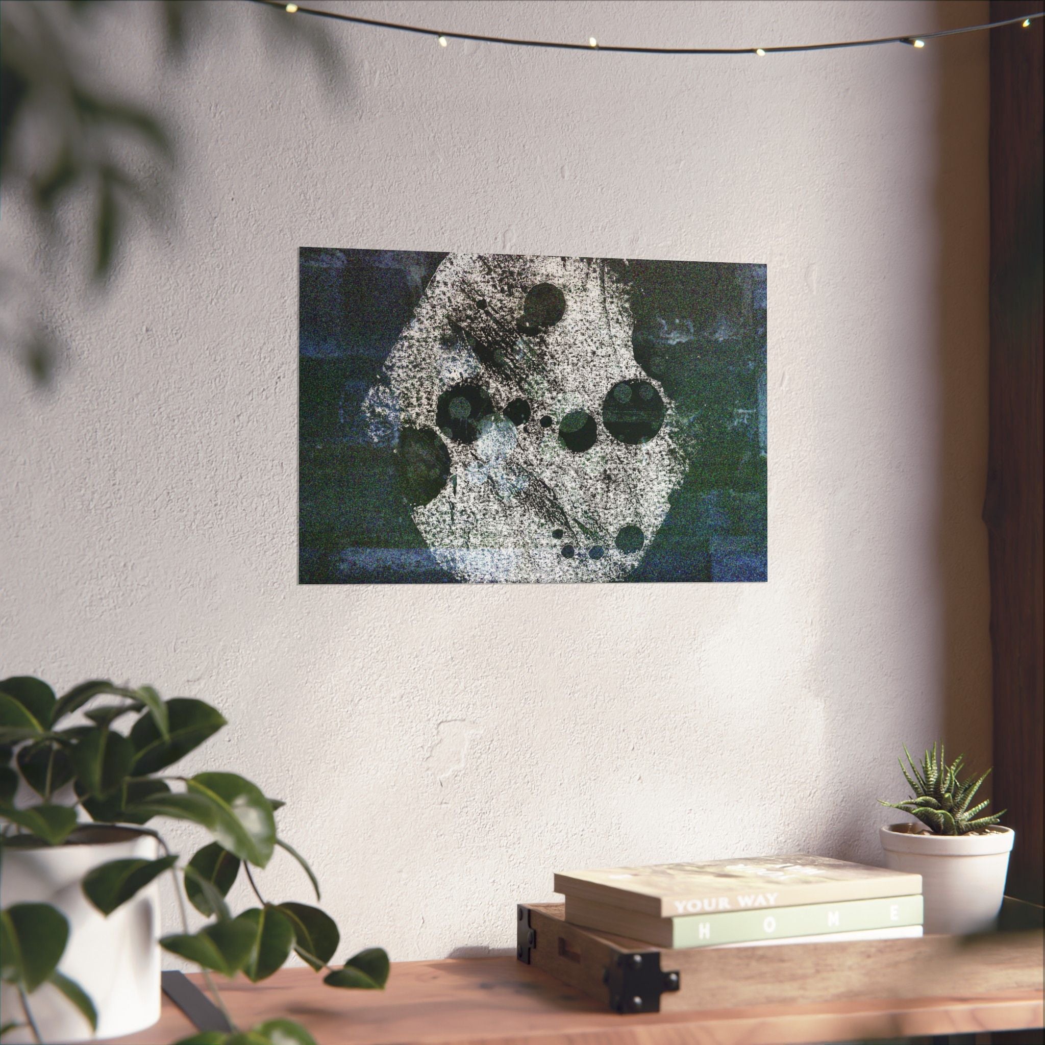 Abstracte poster met maankratermotief, mat oppervlak — Horizontale wanddecoratie 