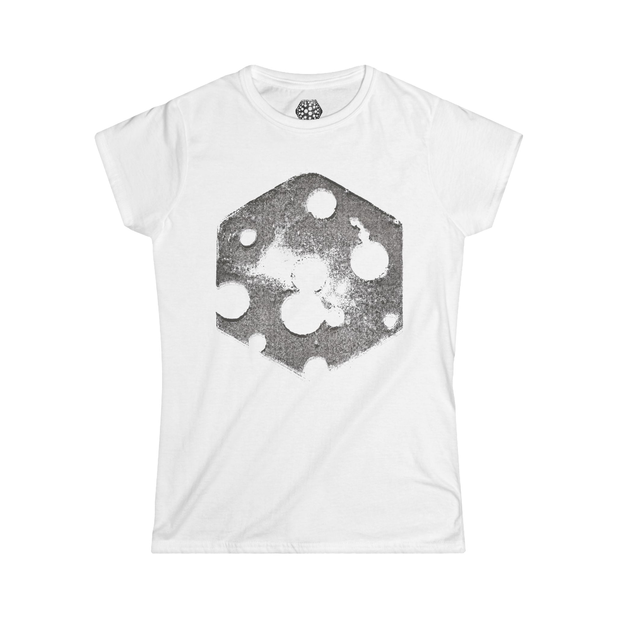 Dames T-shirt — Grunge Swiss Cheese Hex Graphic Tee 