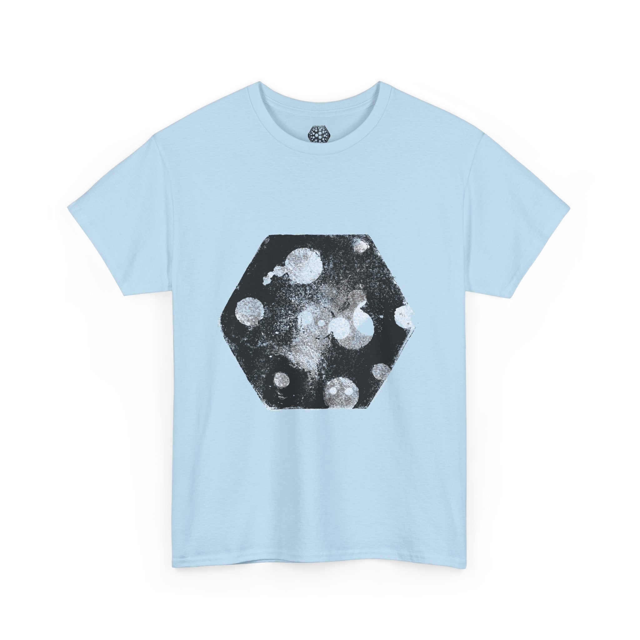 Hex Moon Graphic Tee — Distressed Space Cheese Vintage Astronomy T-Shirt