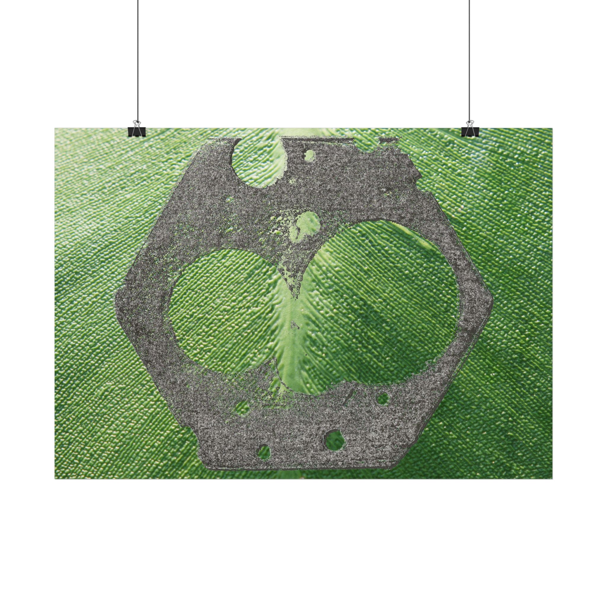 Groene abstracte cirkelkunst horizontale poster | Moderne geometrische wanddecoratie 