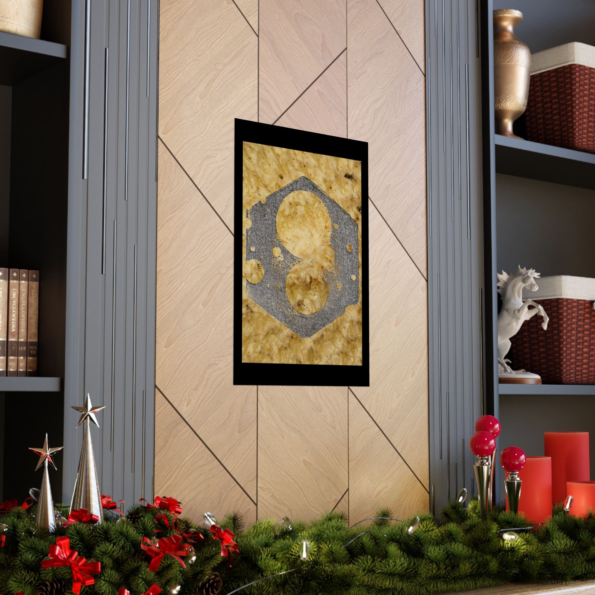 Industrial Metal Plate on Plywood Poster | Matte Vertical Poster