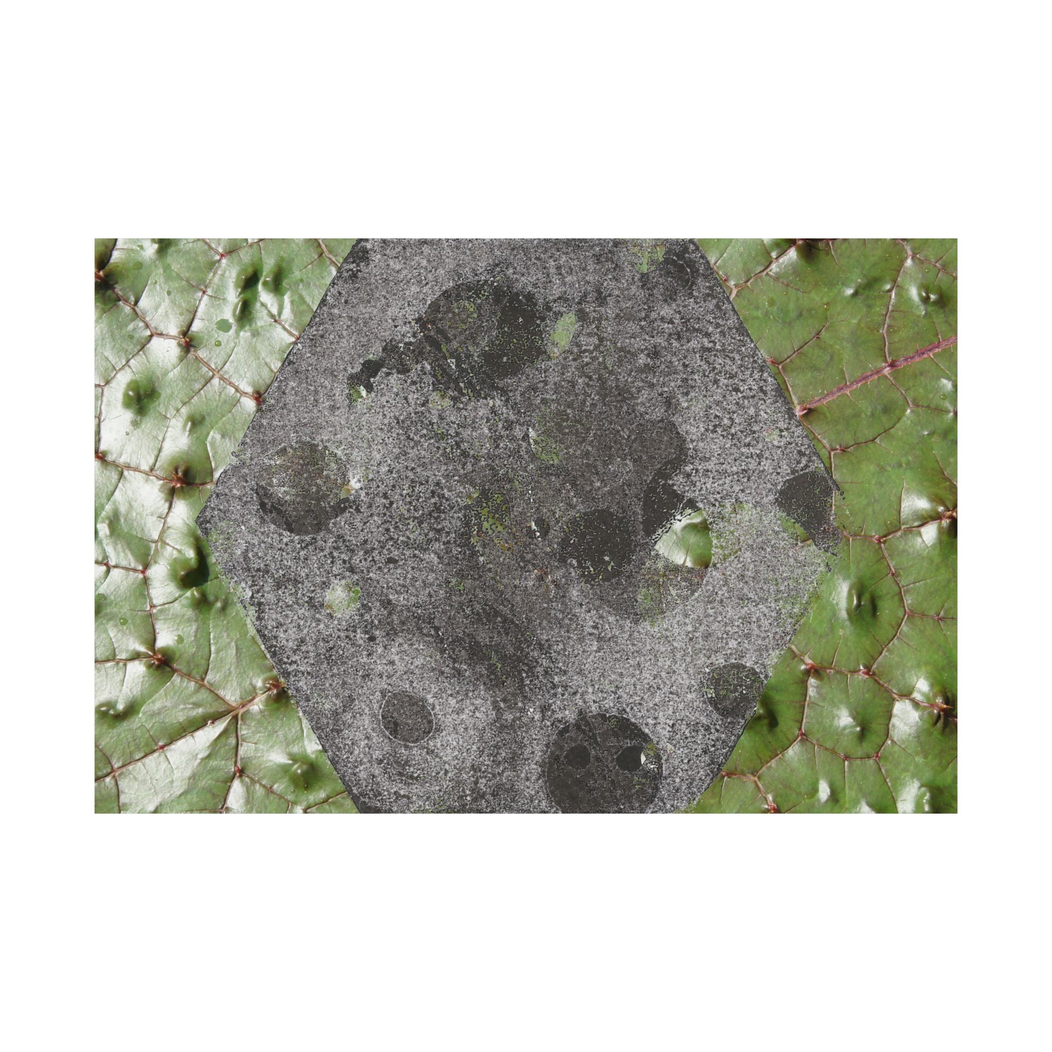 Botanical Hex Abstract Matte Poster — Green Leaf Texture Horizontal Wall Art