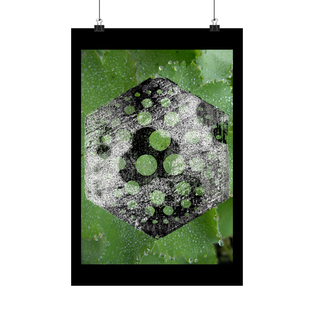 Matte Poster — Abstract Green Hexagon Botanical Print