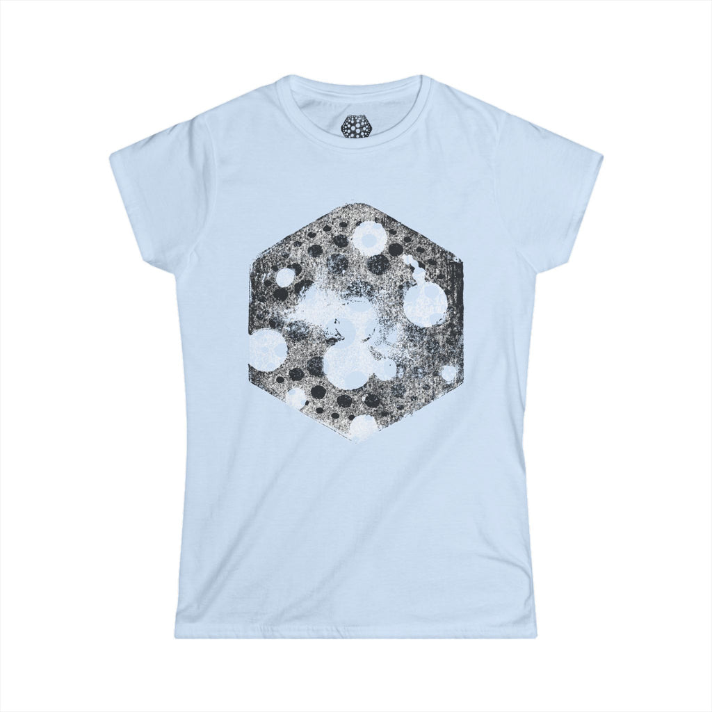 Women's Hexagon Cheese Graphic Tee — Vintage Distressed Dairy Art T-Shirt