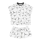 Women's Short Pajama Set — Minimal Black Crackle All-Over Print Sleepwear