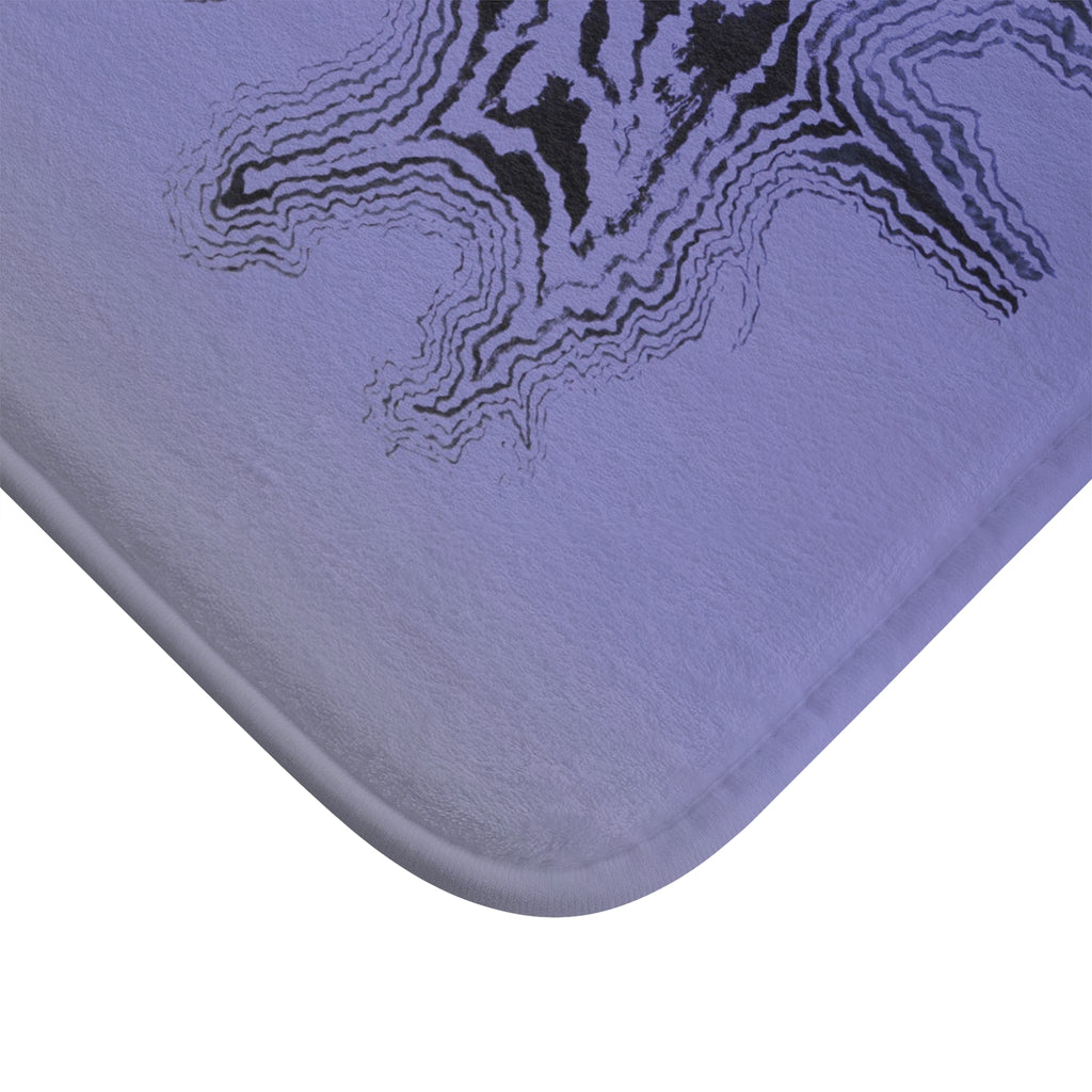 Lavender Abstract Starburst Bath Mat — Soft Purple Geometric Bathroom Rug