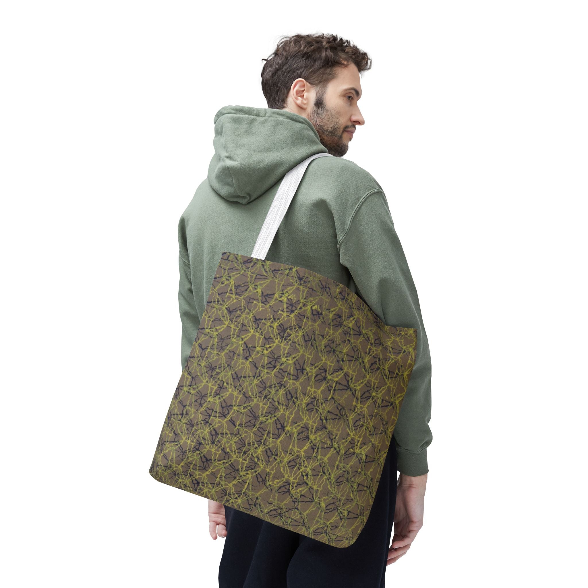 Abstract Olive Mosaic Tote Bag — All-Over-Print Reusable Shopper