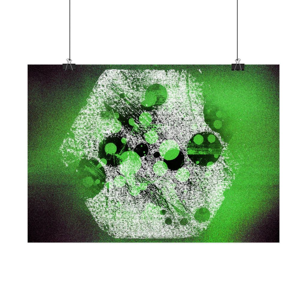 Abstract Neon Green Art Poster — Horizontal Wall Print
