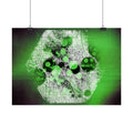 Abstract Neon Green Art Poster — Horizontal Wall Print