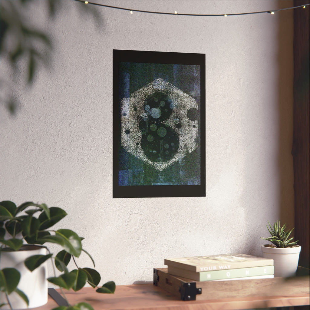 Abstract Hexagon Galaxy Matte Poster — Vertical Modern Wall Art