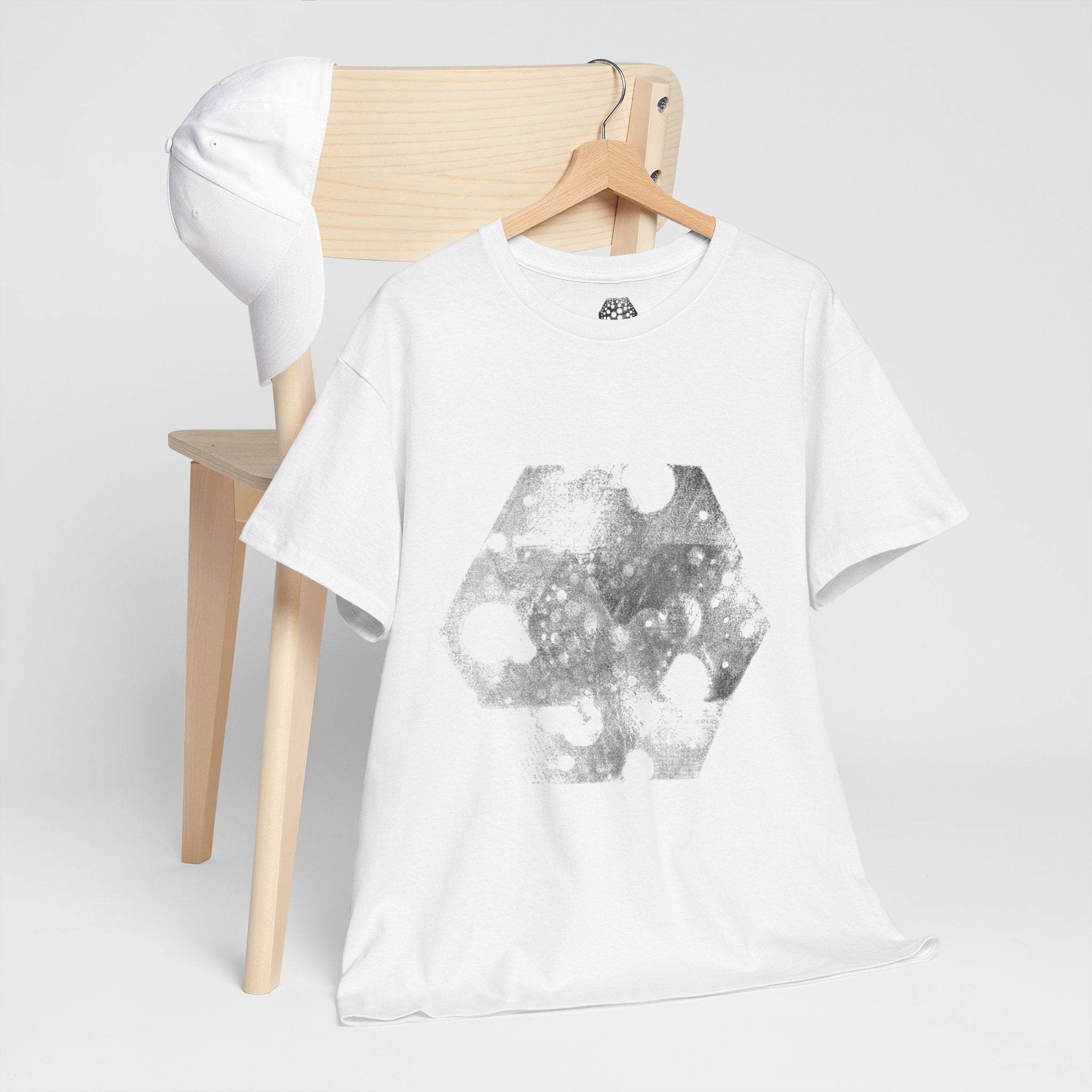 Hex Moon Graphic Tee — Distressed Space Cheese Vintage Astronomy T-Shirt