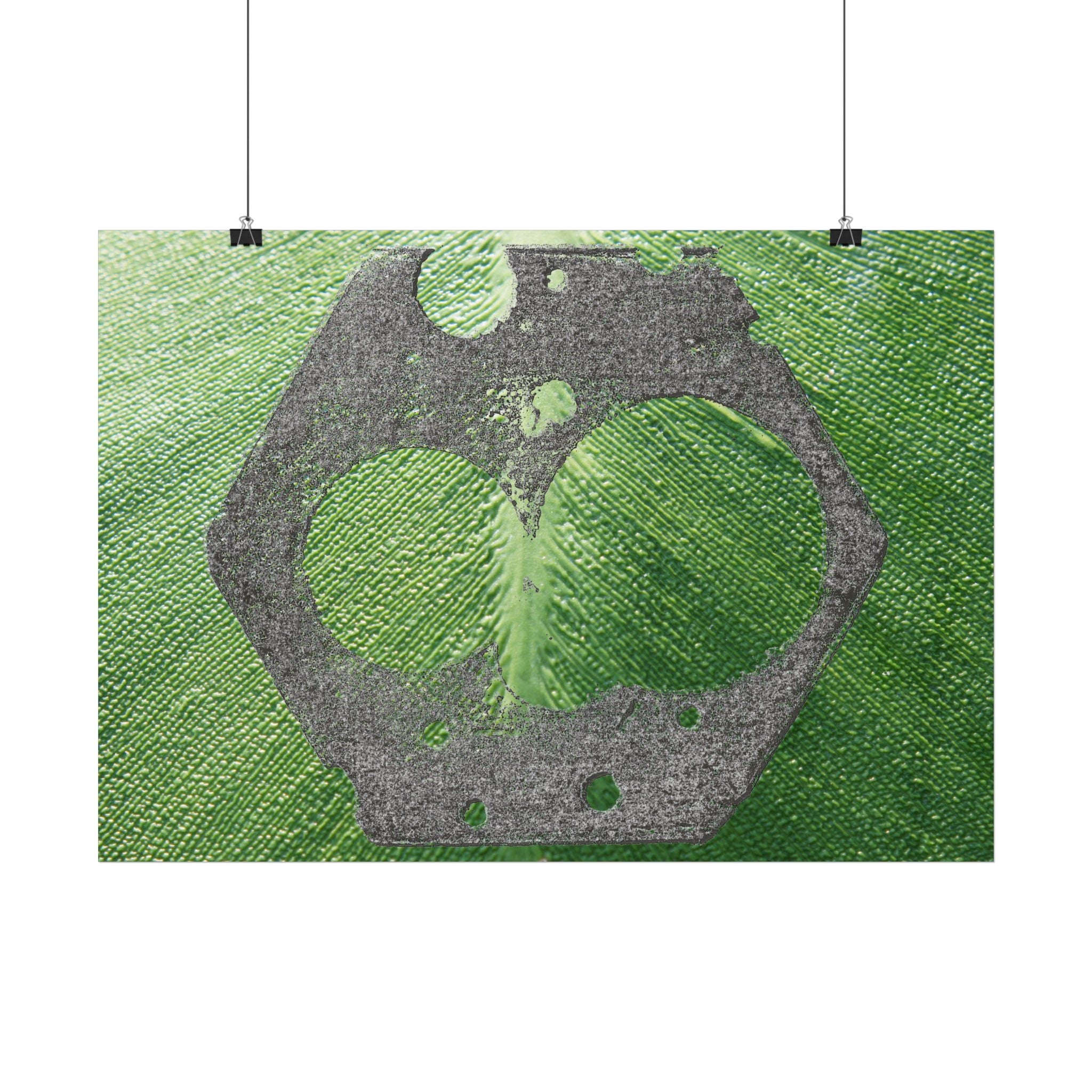 Groene abstracte cirkelkunst horizontale poster | Moderne geometrische wanddecoratie 