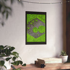 Hexagon Leaf Texture Matte Poster | Green Botanical Wall Art