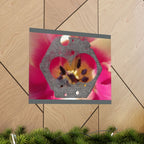 Abstract Floral Geometry Matte Horizontal Poster | Pink Bloom, Hex Cutout