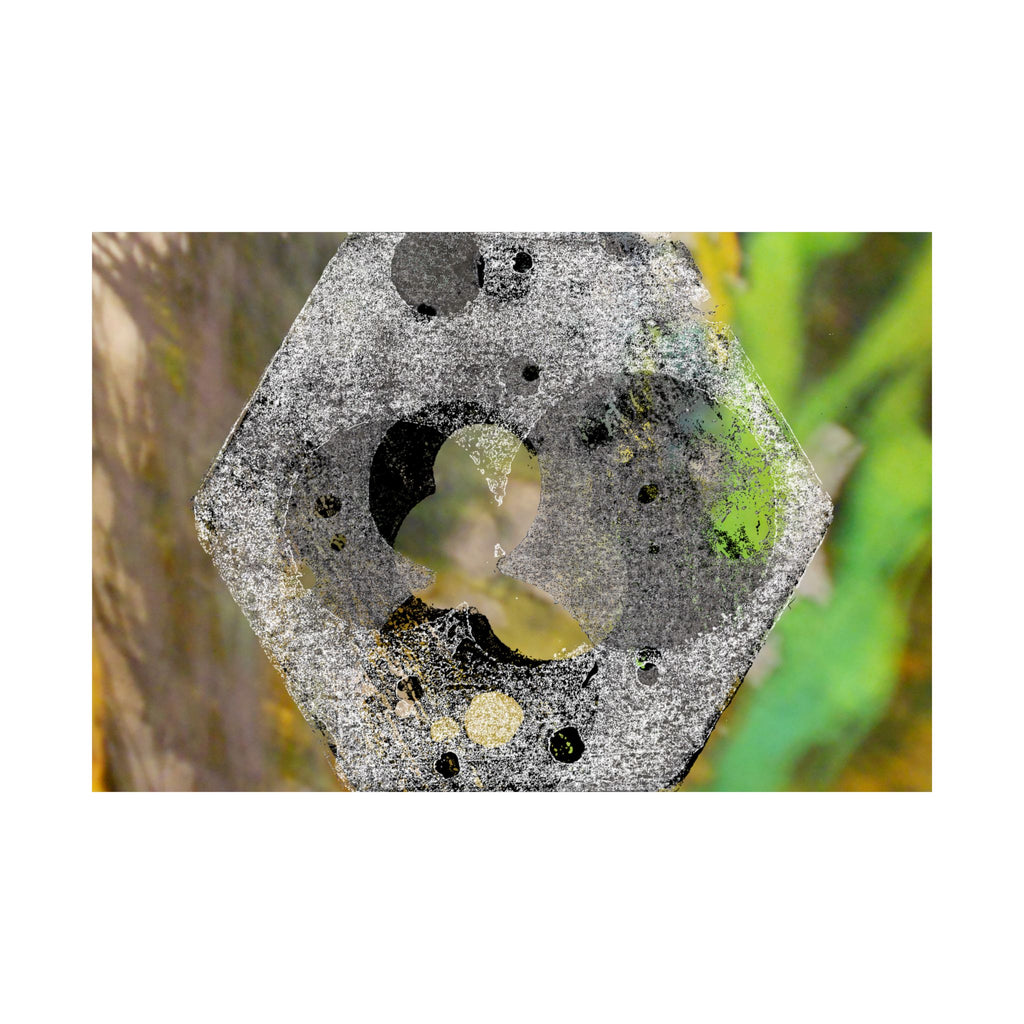 Abstract Hex Bolt Close-Up Matte Poster — Industrial Nature Wall Art