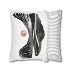 Abstract Zen Brushstroke Pillowcase — Minimalist Black & White Decorative Pillow