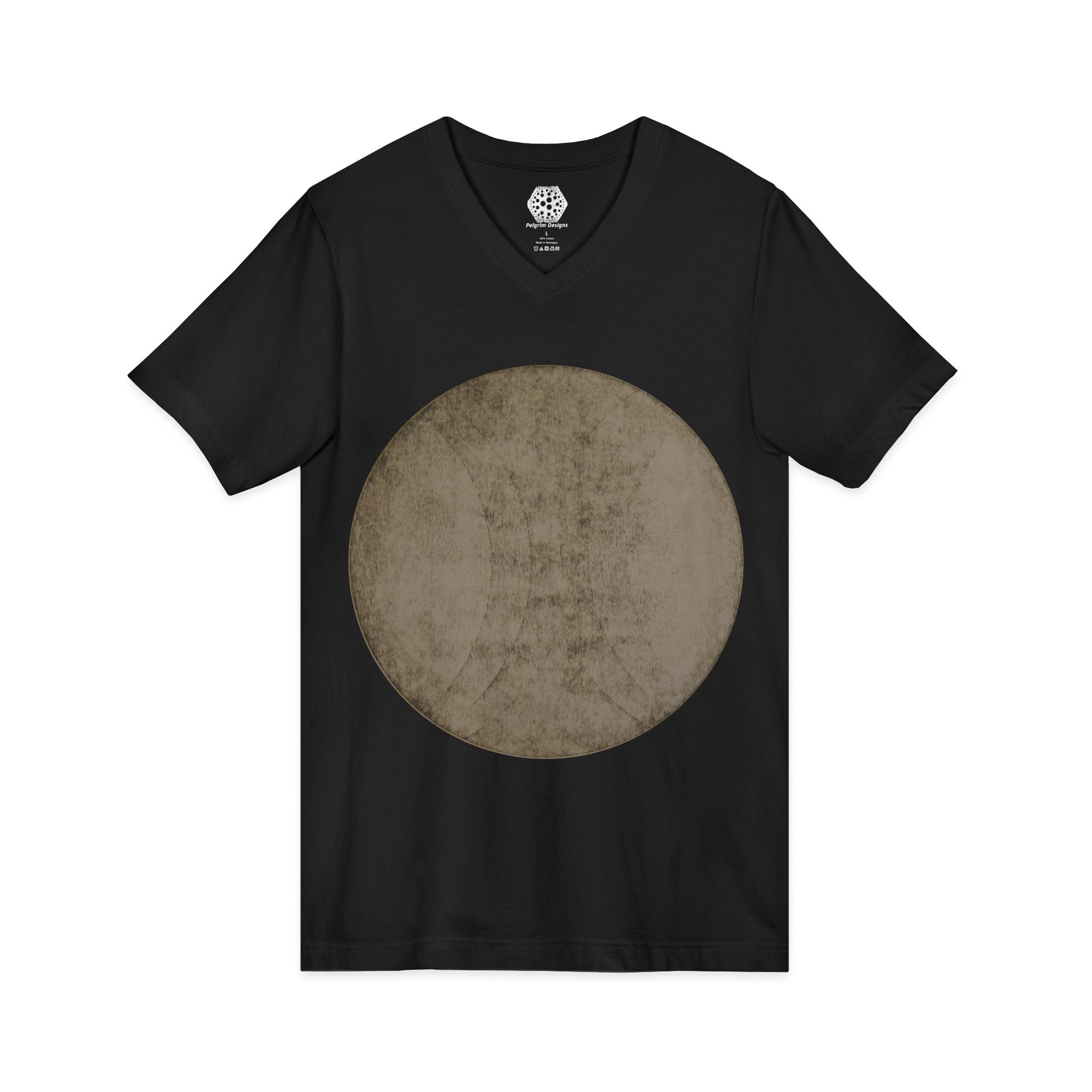 Vintage Moon Circle V-Neck Tee