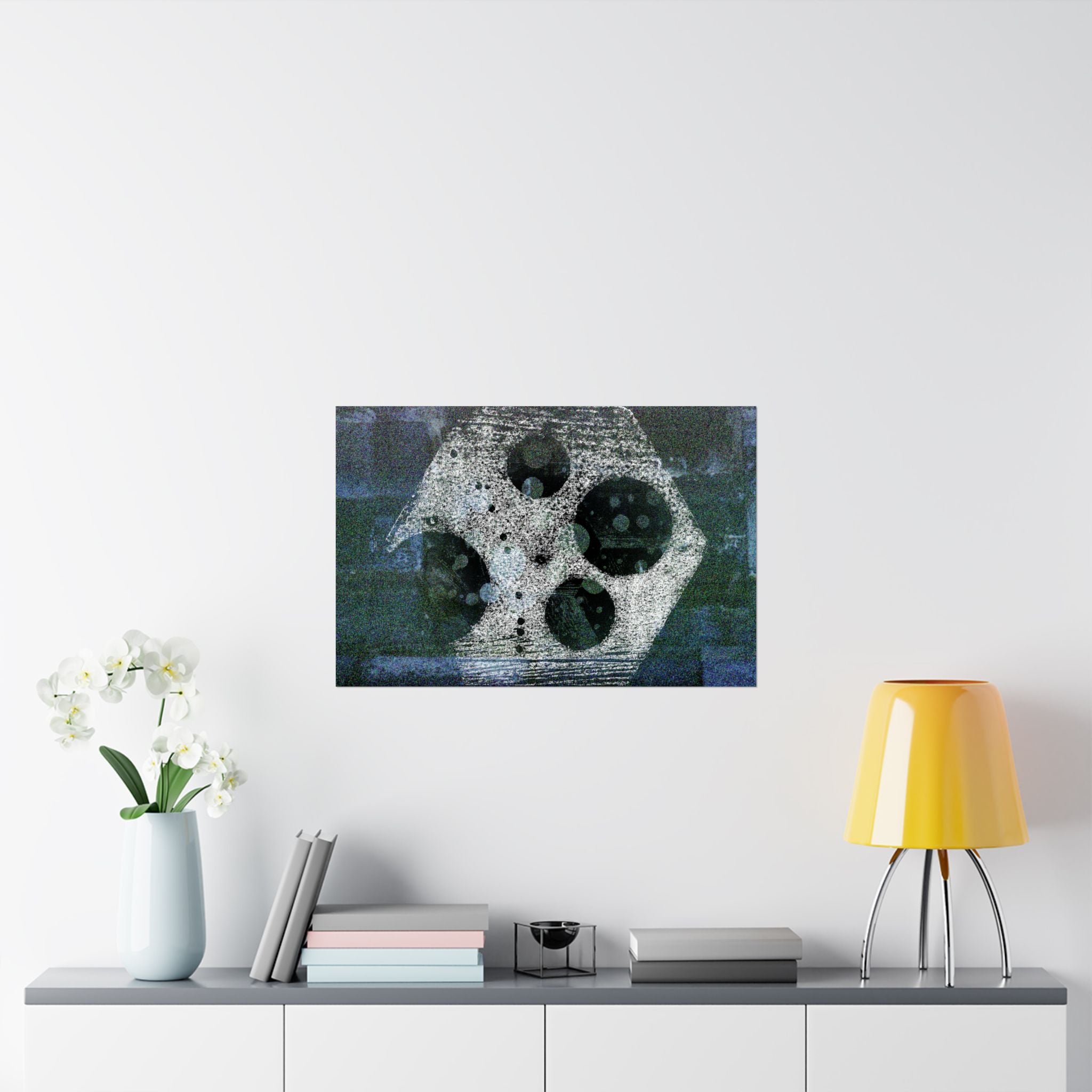 Abstract Geometric Art Poster — Matte Horizontal Midcentury-Inspired Print