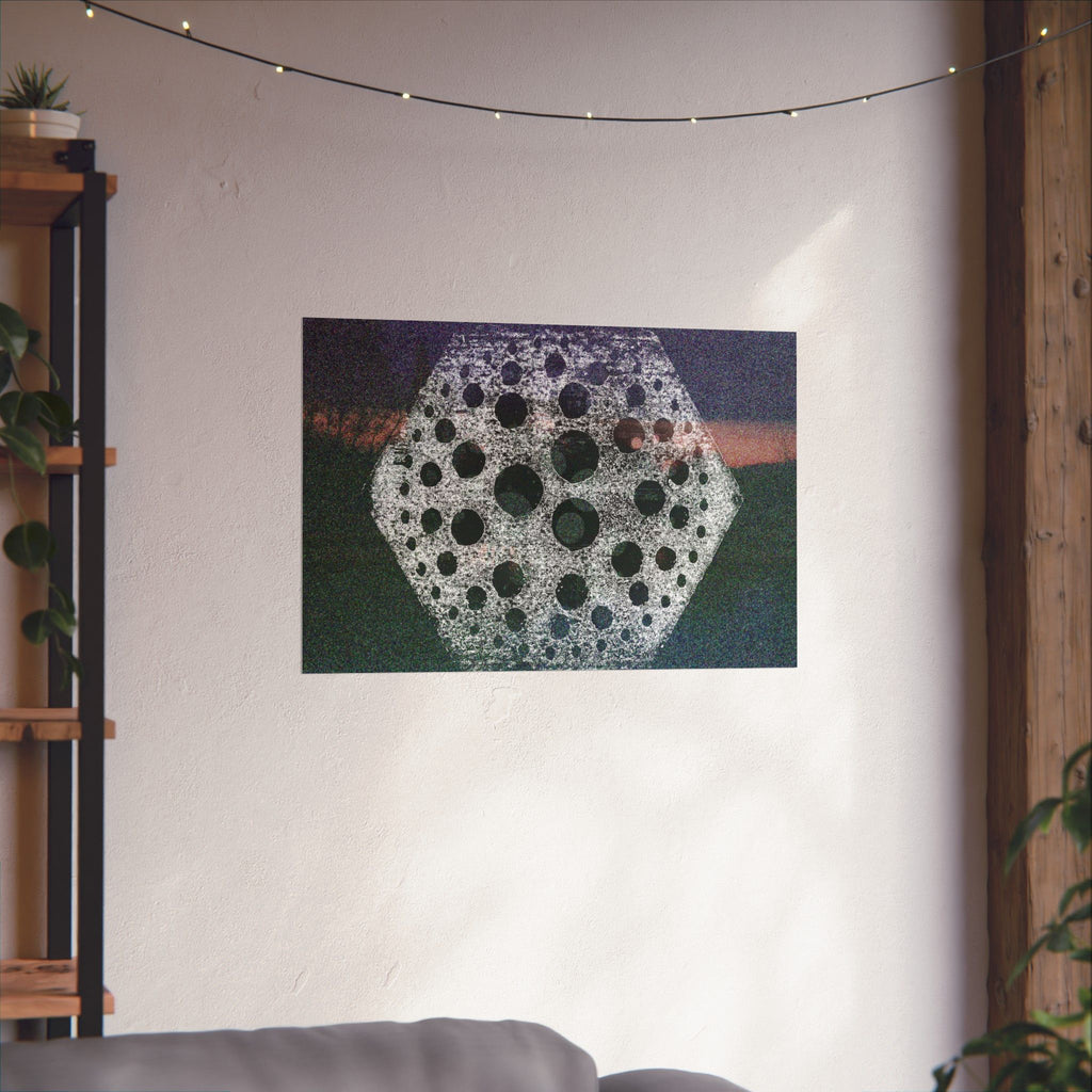 Abstract Geometric Moon Poster — Matte Horizontal Art Print