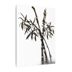 Canvasprint met bamboe-inkt en matte afwerking — Minimalistische Aziatische penseelkunst wanddecoratie 