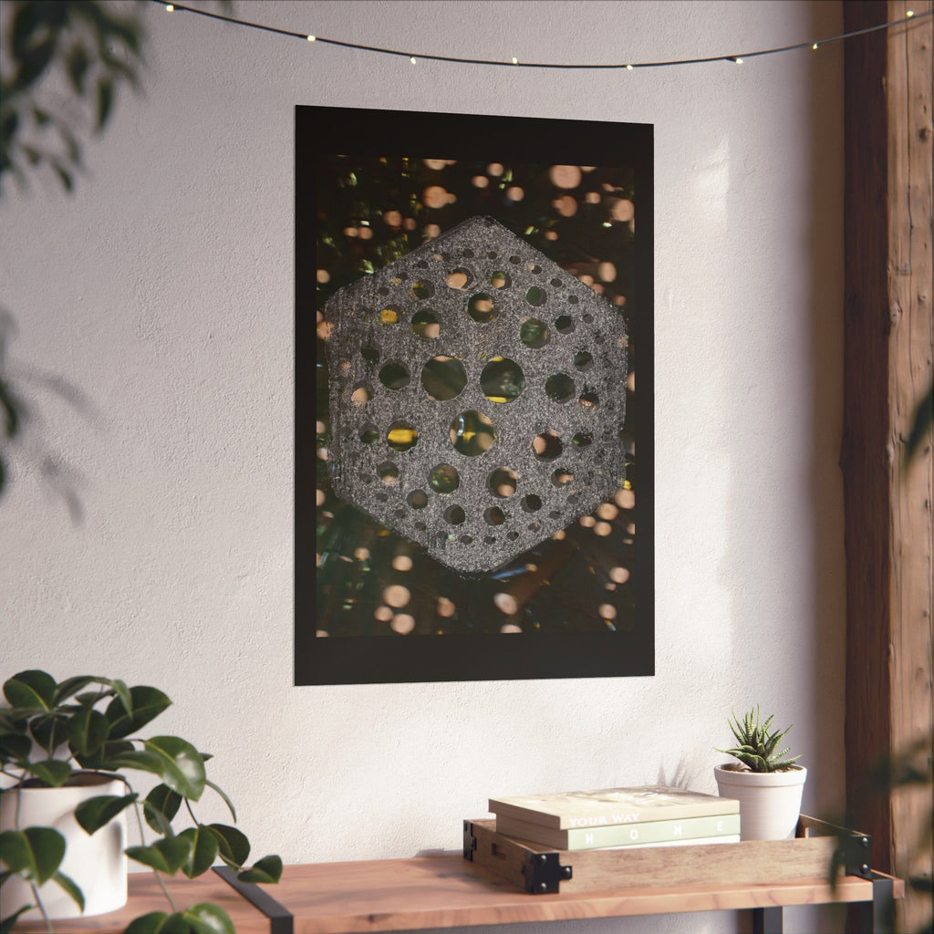 Hexagonal Orb Abstract Matte Vertical Poster | Geometric Space Art