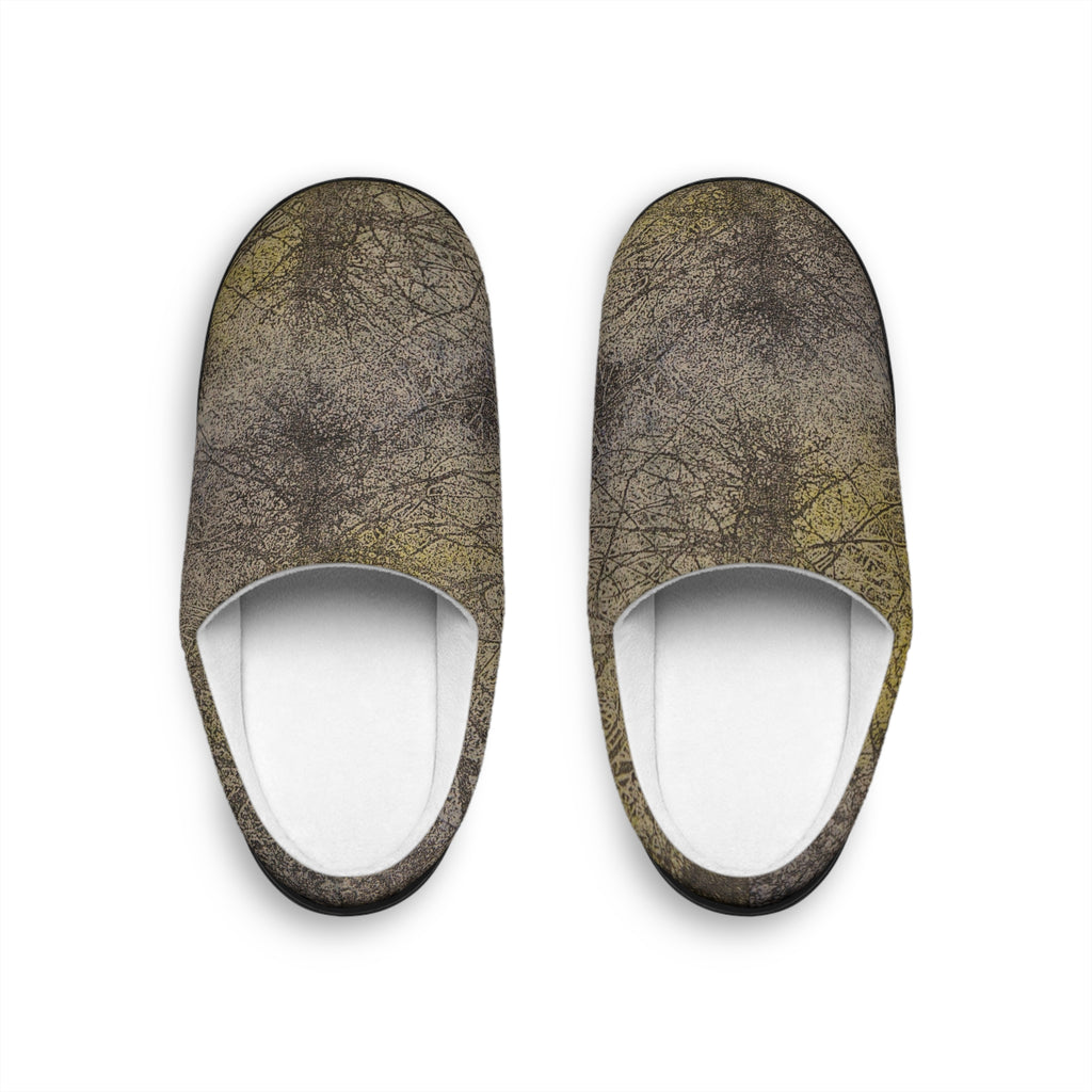 Women's Indoor Slippers — Mossy Forest Texture Cozy House Shoes