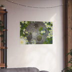 Daisy & Moss Floral Poster — Matte Horizontal Wall Art