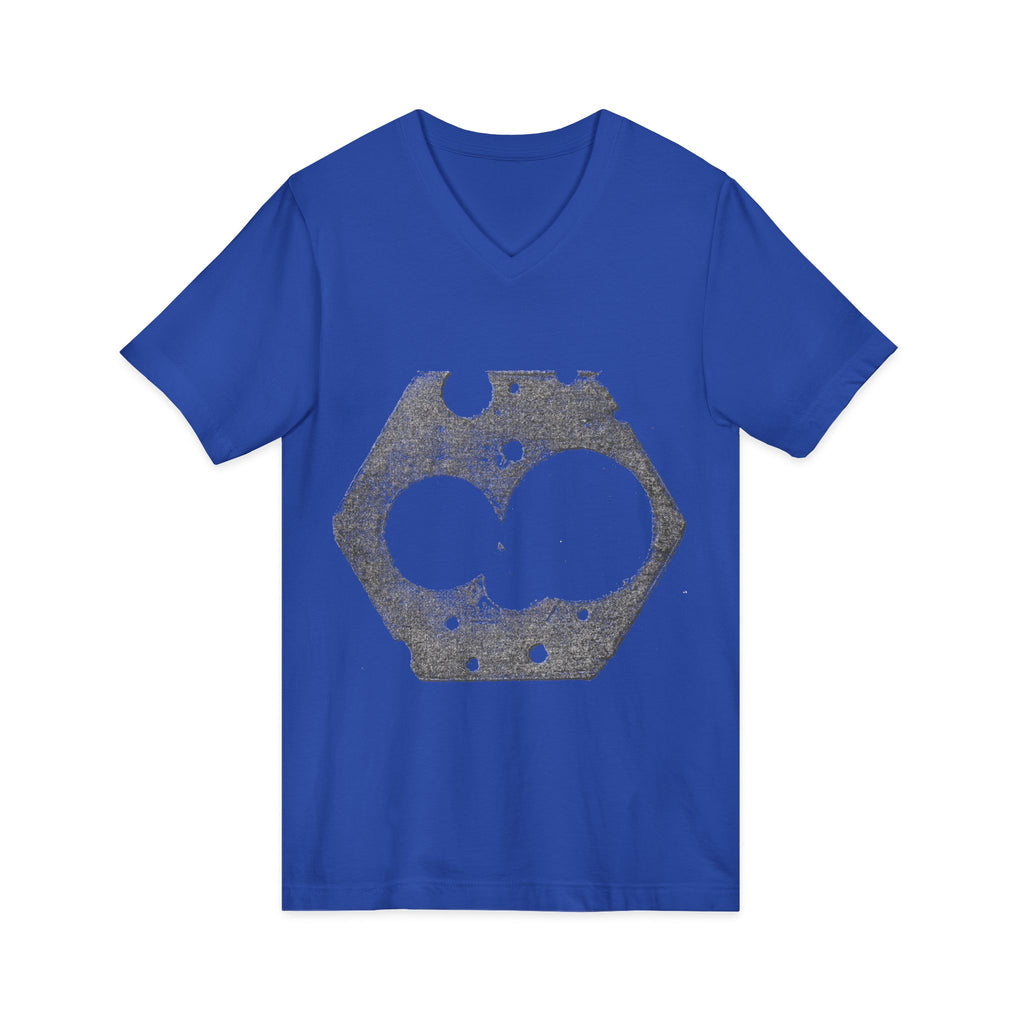 Hex Moon Graphic V-Neck Tee Design Hex04 — Distressed Space Cheese Vintage Astronomy V-Neck T-Shirt