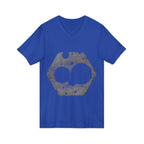 Hex Moon Graphic V-Neck Tee Design Hex04 — Distressed Space Cheese Vintage Astronomy V-Neck T-Shirt
