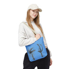 Botanical Sketch Tote Bag — Minimal Blue Wildflower Print