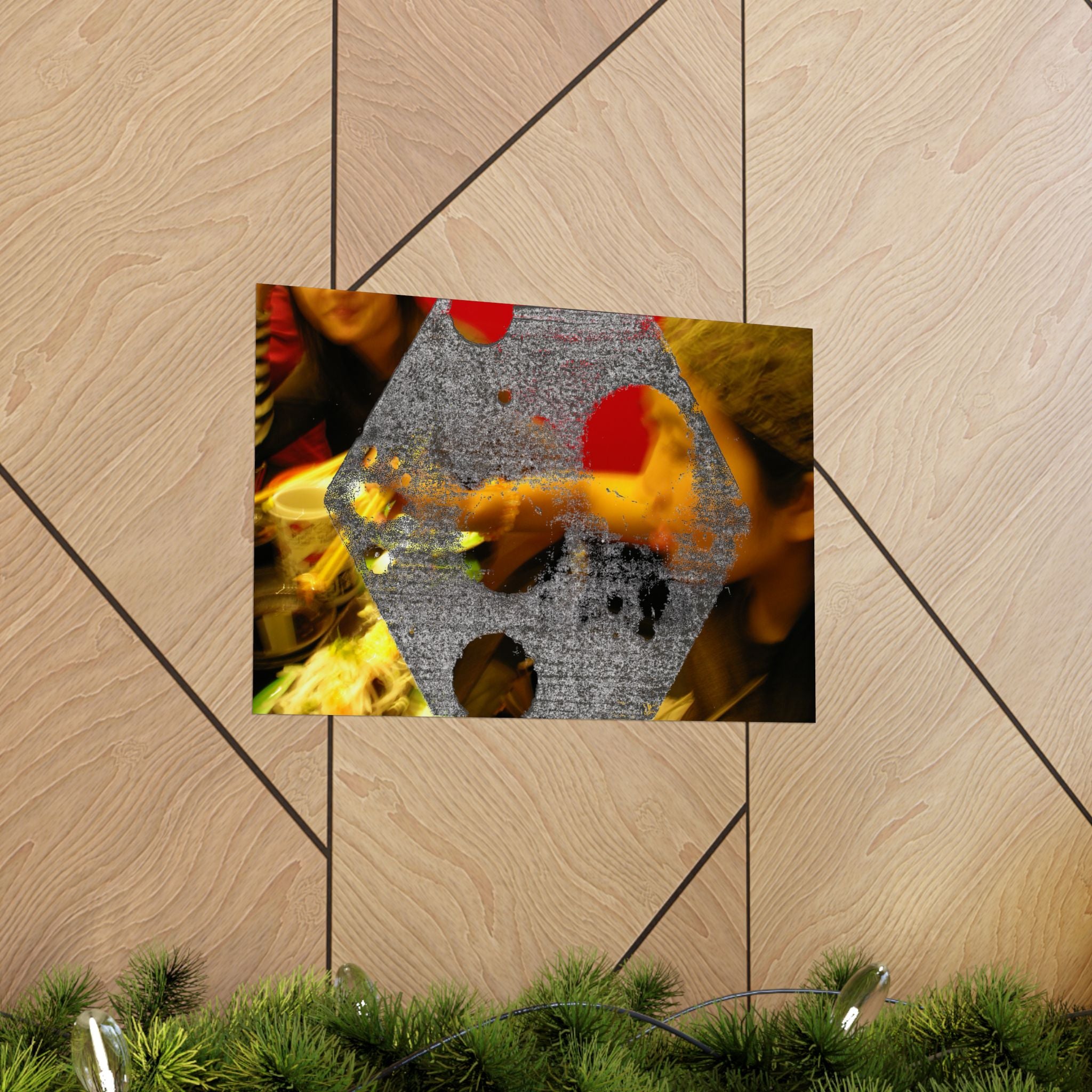 Abstract Hex Overlay Matte Poster — Modern Art Wall Print