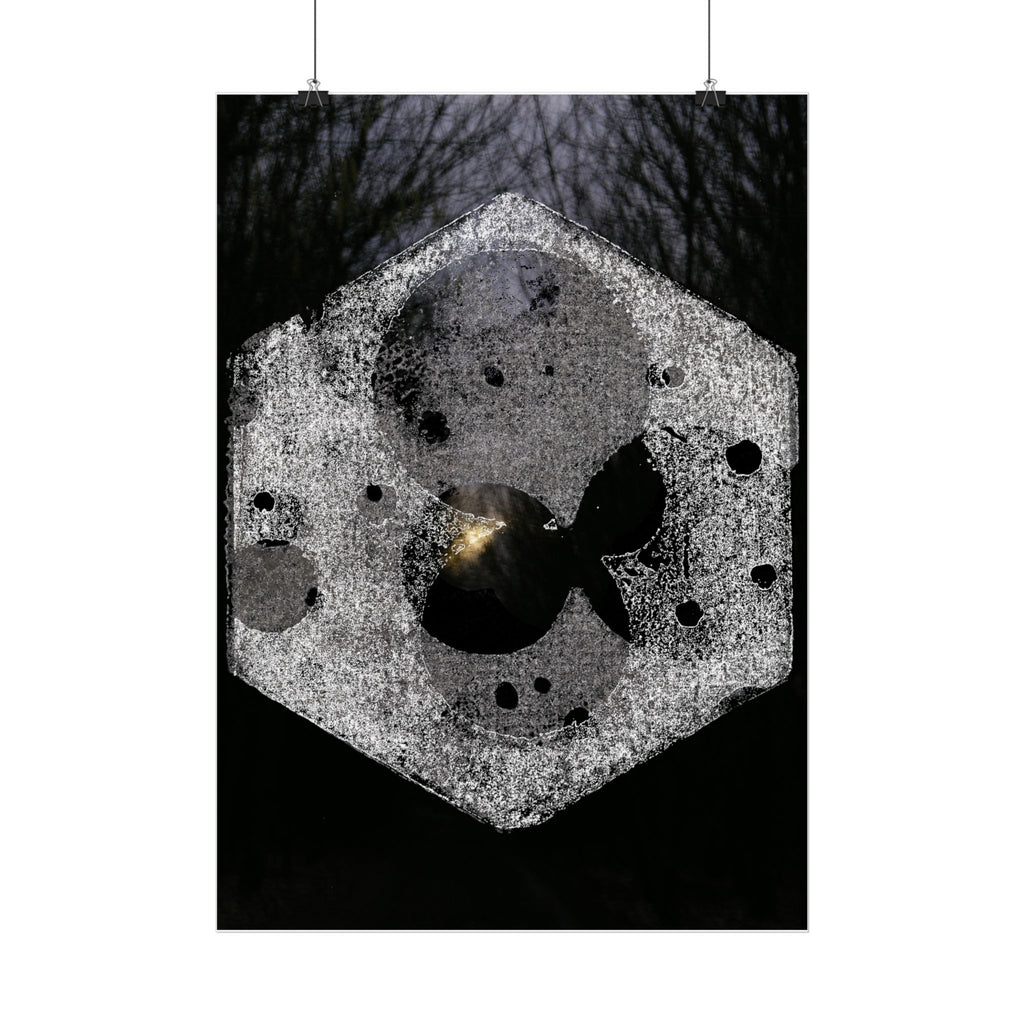 Verticale poster — Abstracte maan zeshoek kunst 
