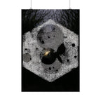 Verticale poster — Abstracte maan zeshoek kunst 