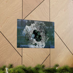Abstract Blue Hexagon Matte Poster — Modern Geometric Wall Art
