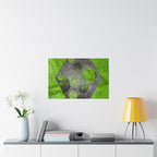 Abstract Green Hexagon Matte Poster — Modern Geometric Wall Art