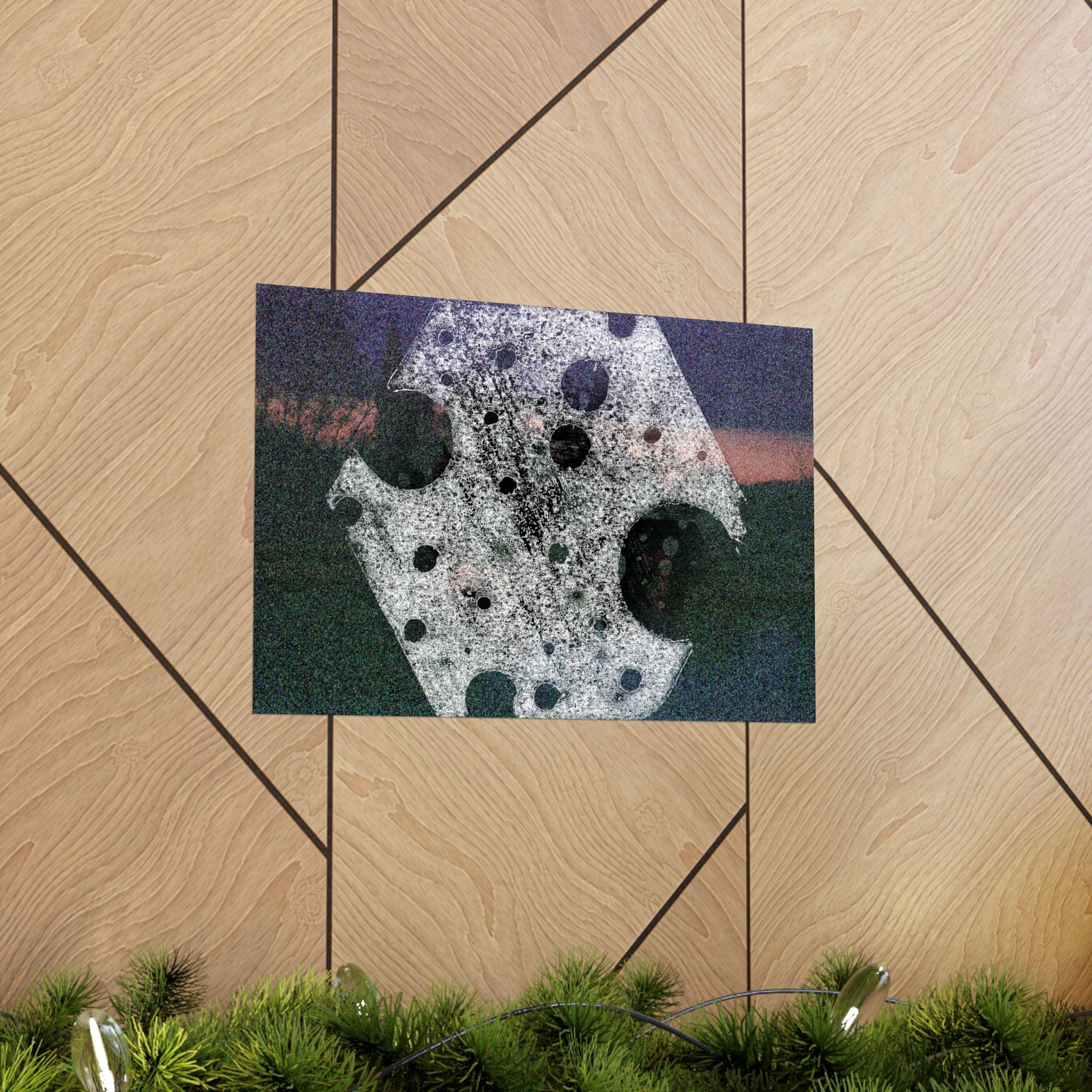 Abstract Moon Crater Matte Horizontal Poster — Surreal Celestial Art Print